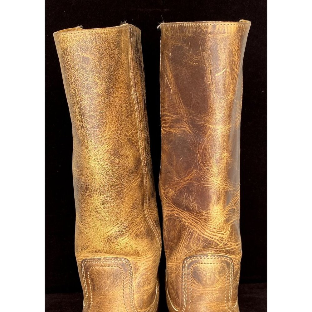 Vintage Frye Campus Knee High Boot Old Tan Leather Size 8.5 - Picture 7 of 11